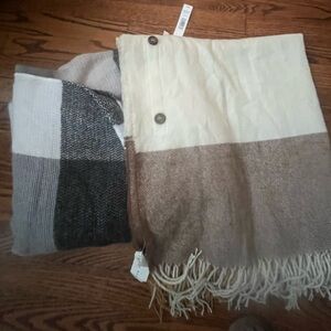 Two new wearable scarf cape wraps